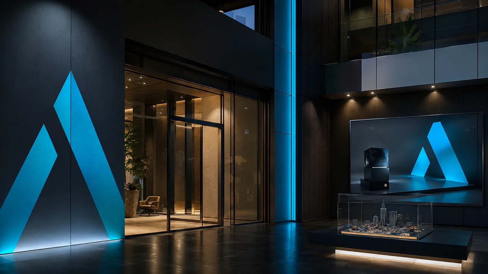 Auronix branded architectural signage concept