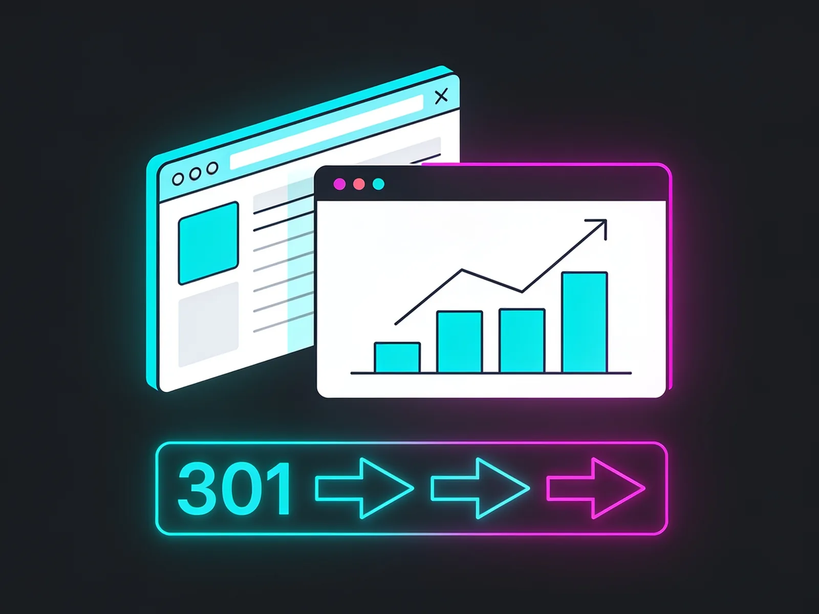 Redesign a website without losing SEO showing URL mapping and 301 redirect steps.