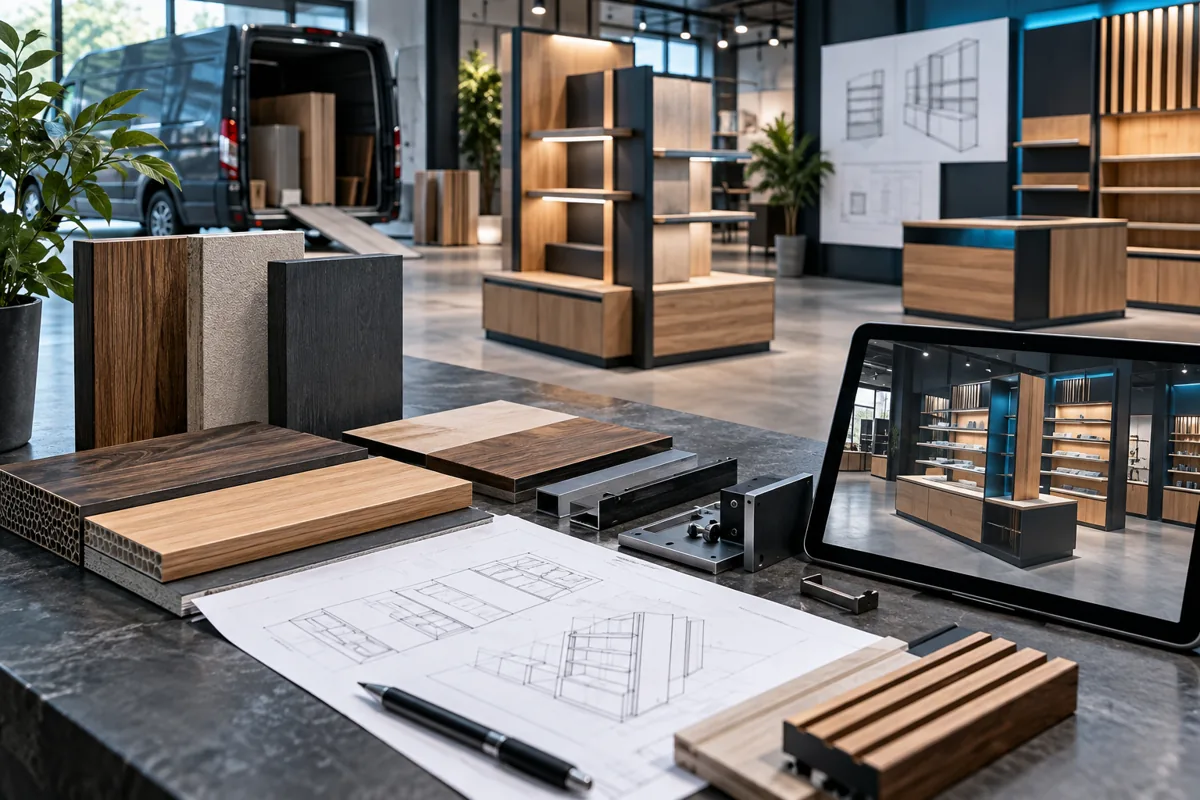 Wood Display Stands — detail concept