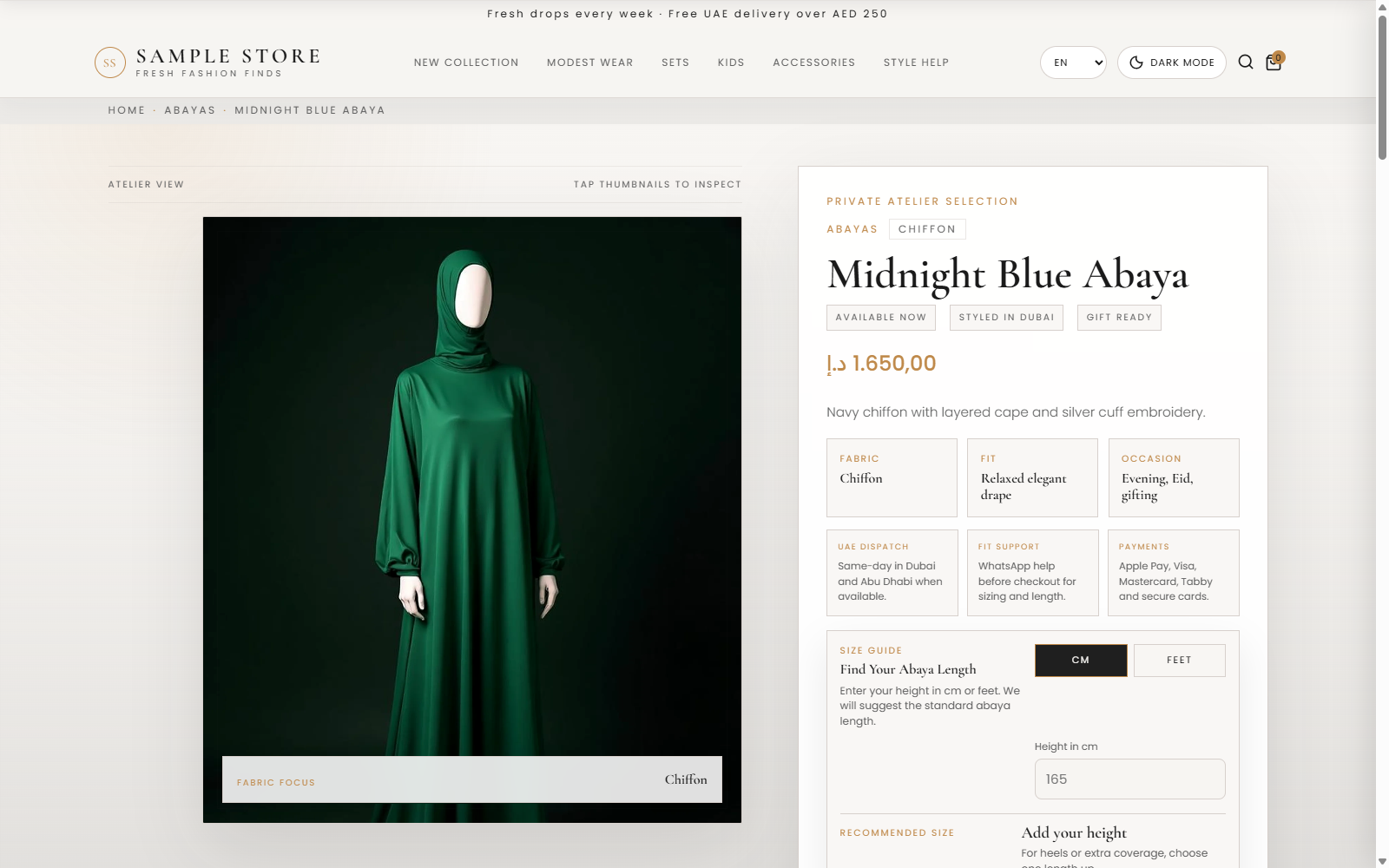 Midnight Blue Product Page