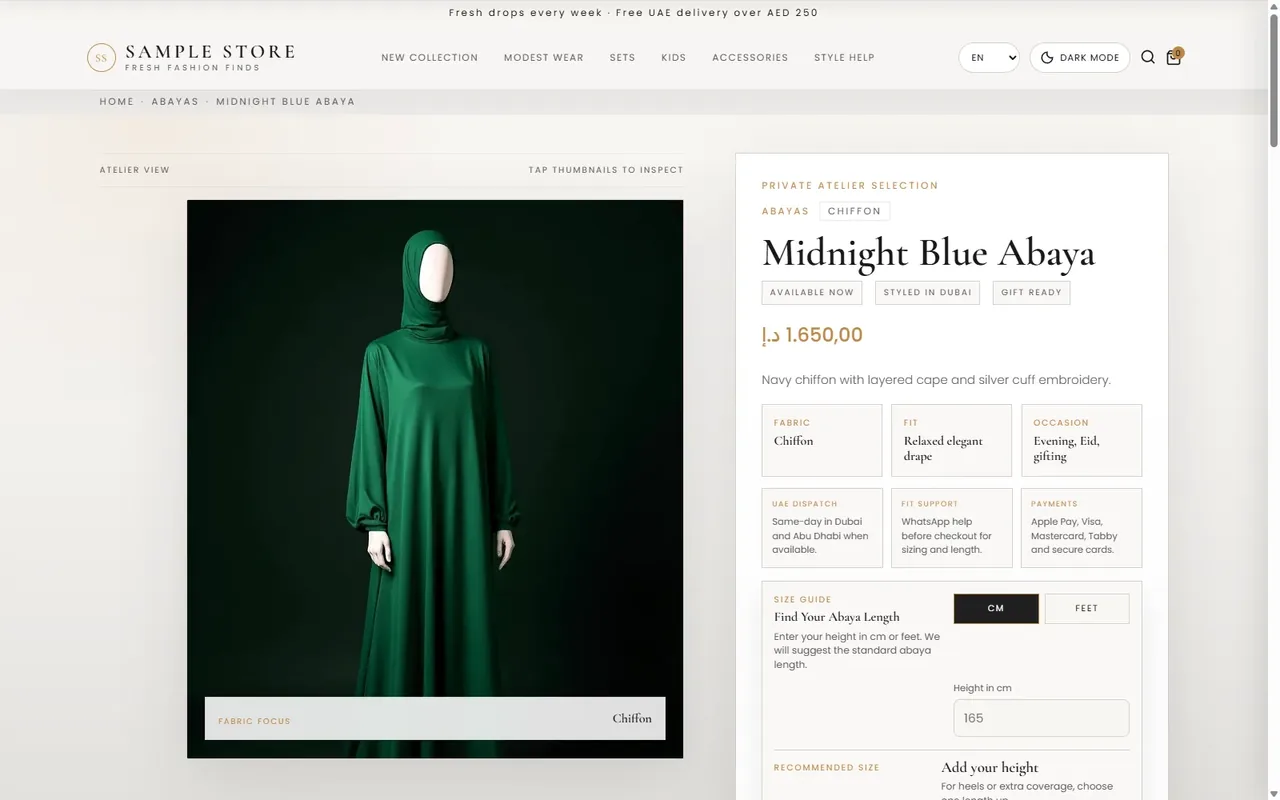 Midnight Blue Product Page