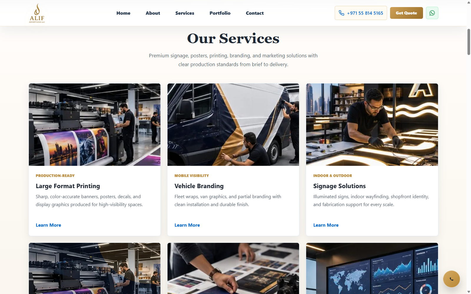 Services section