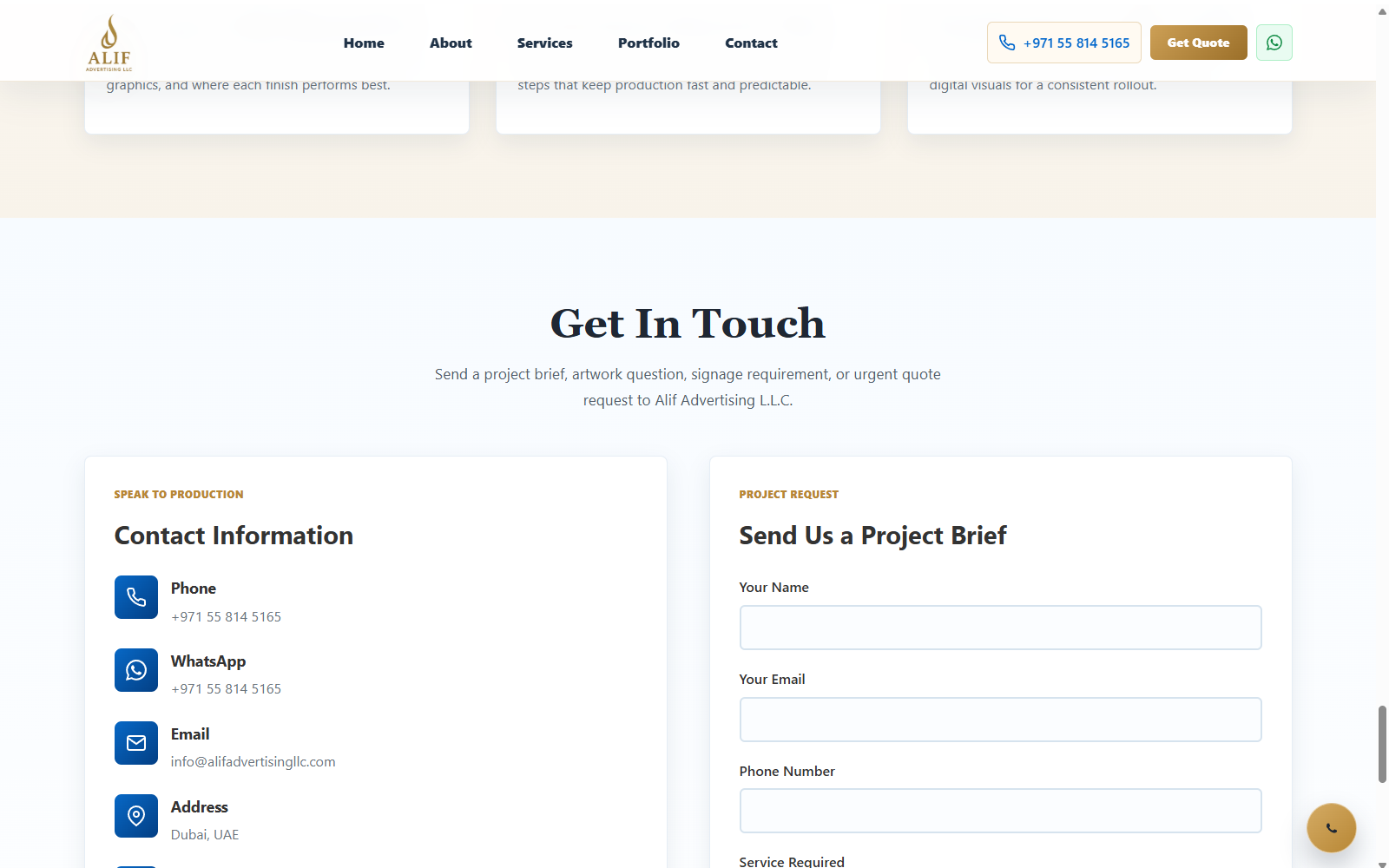 Contact section