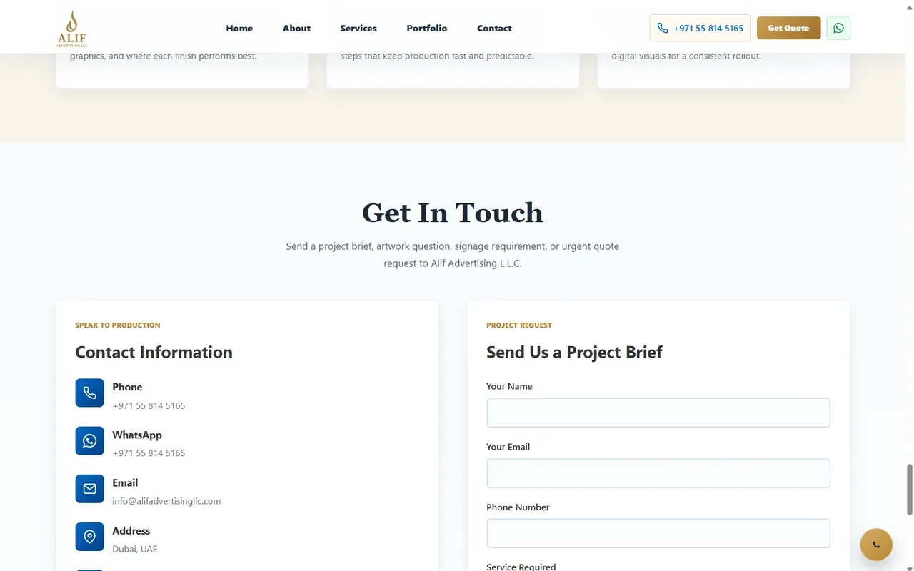 Contact section