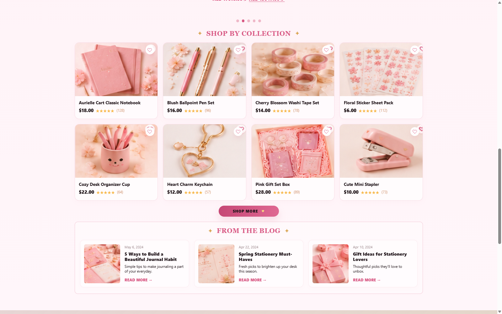 Product collection grid