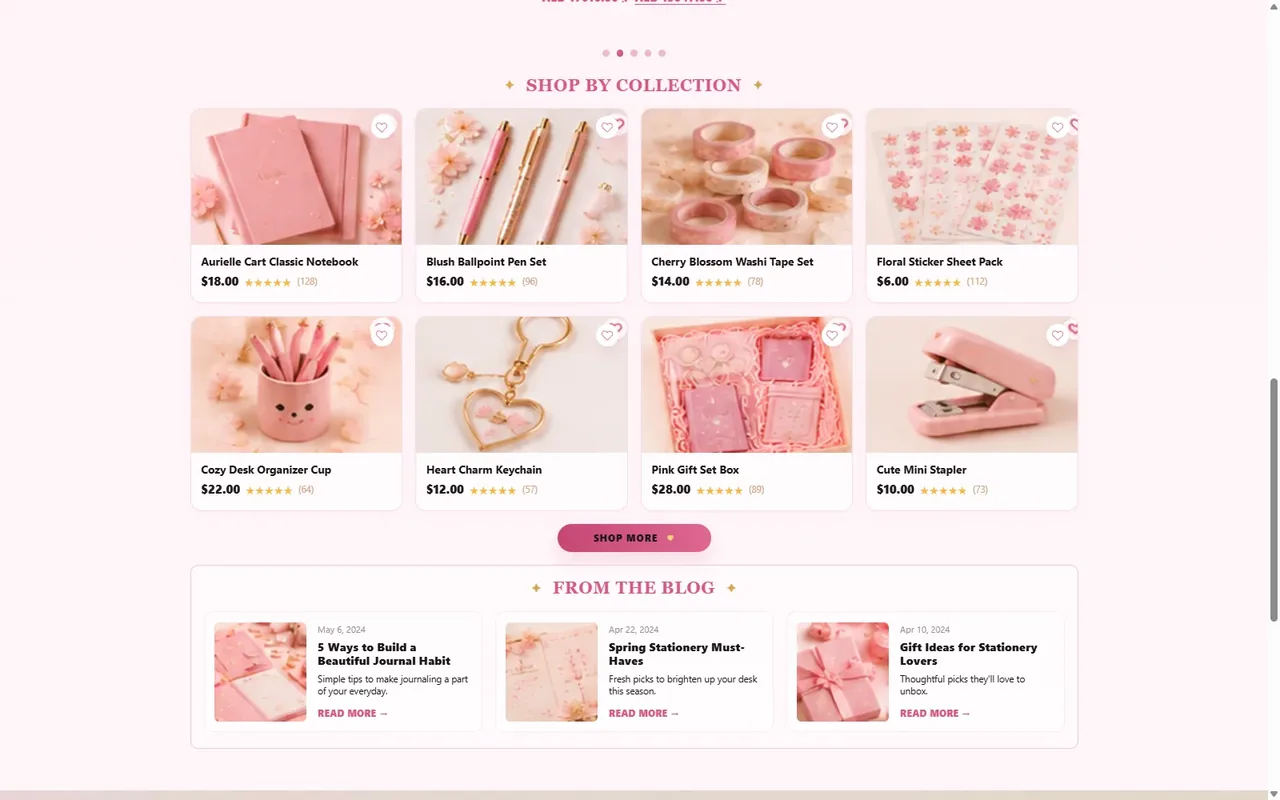 Product collection grid