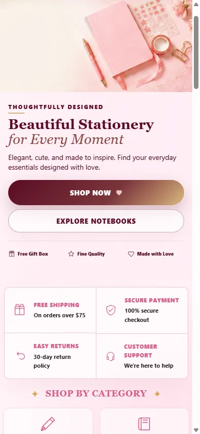 Mobile storefront hero