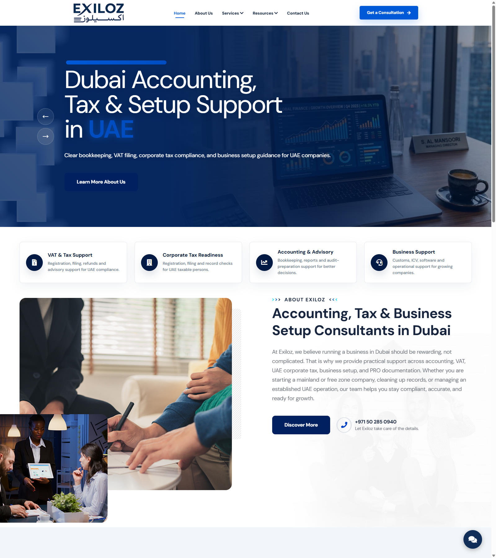 Exiloz Business Services Website