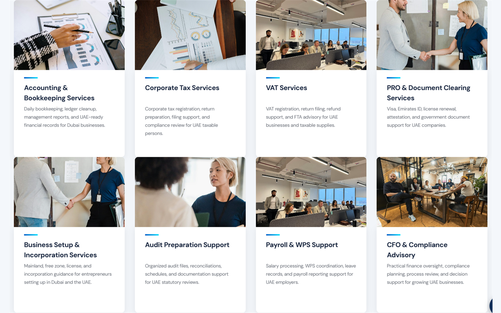 Services section new screenshot