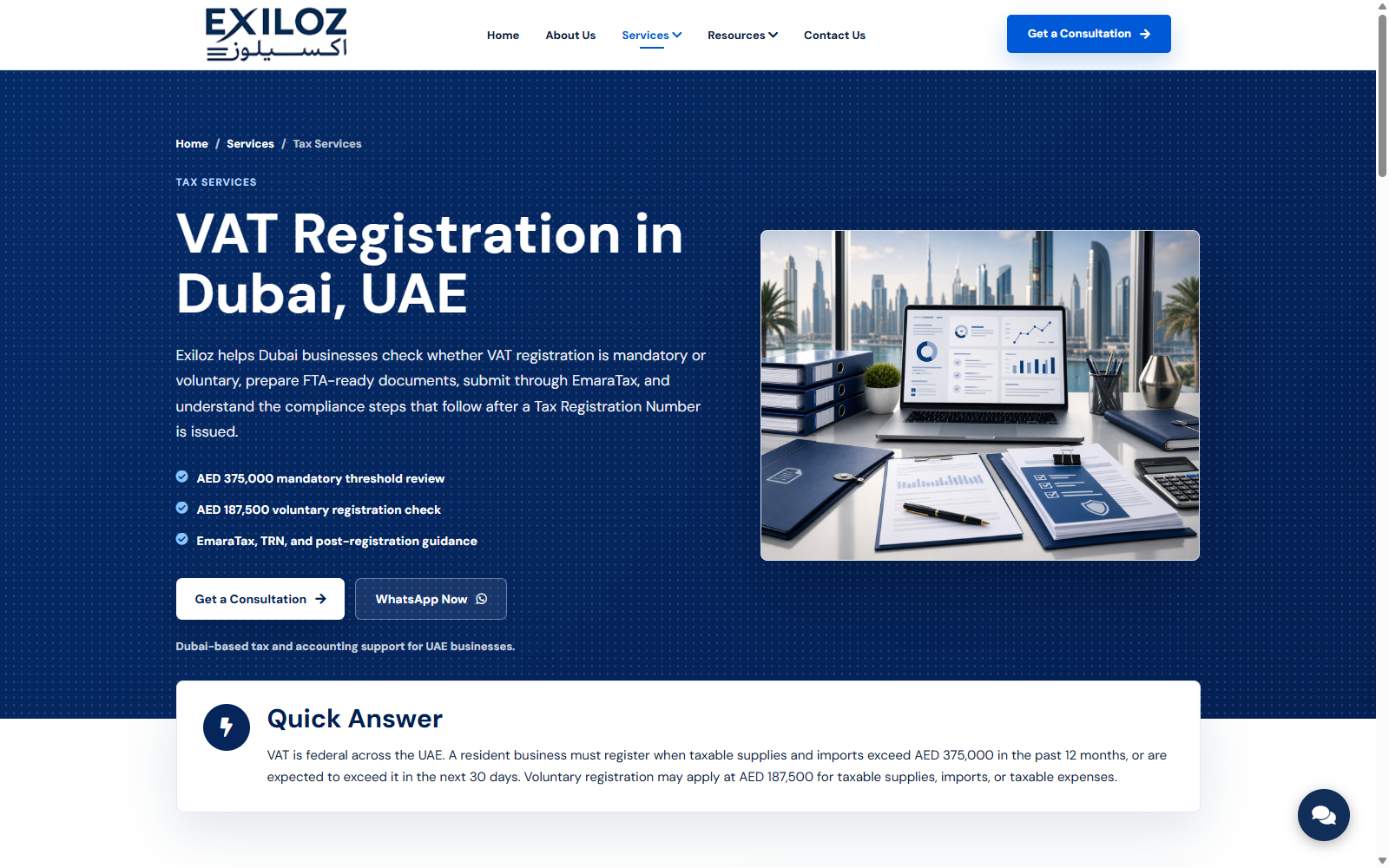 VAT Registration Page