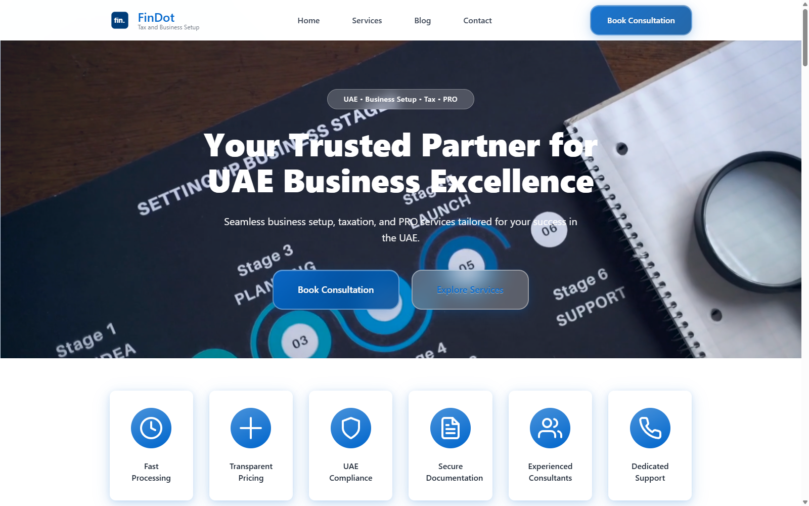 Findot - UAE Business Setup Platform hero screenshot