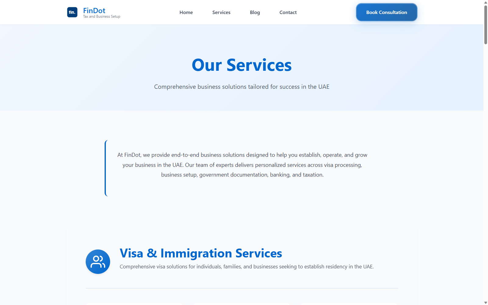 Services Page