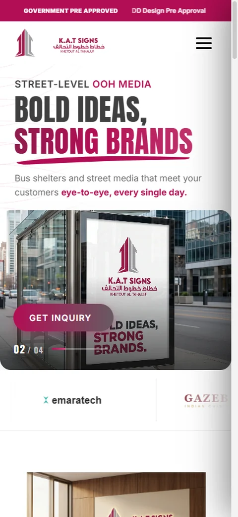 K.A.T Signs Advertising Website mobile website screenshot