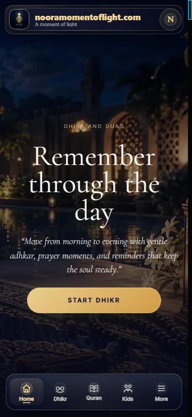 Noor - Quran, Dhikr and Islamic Companion mobile website screenshot