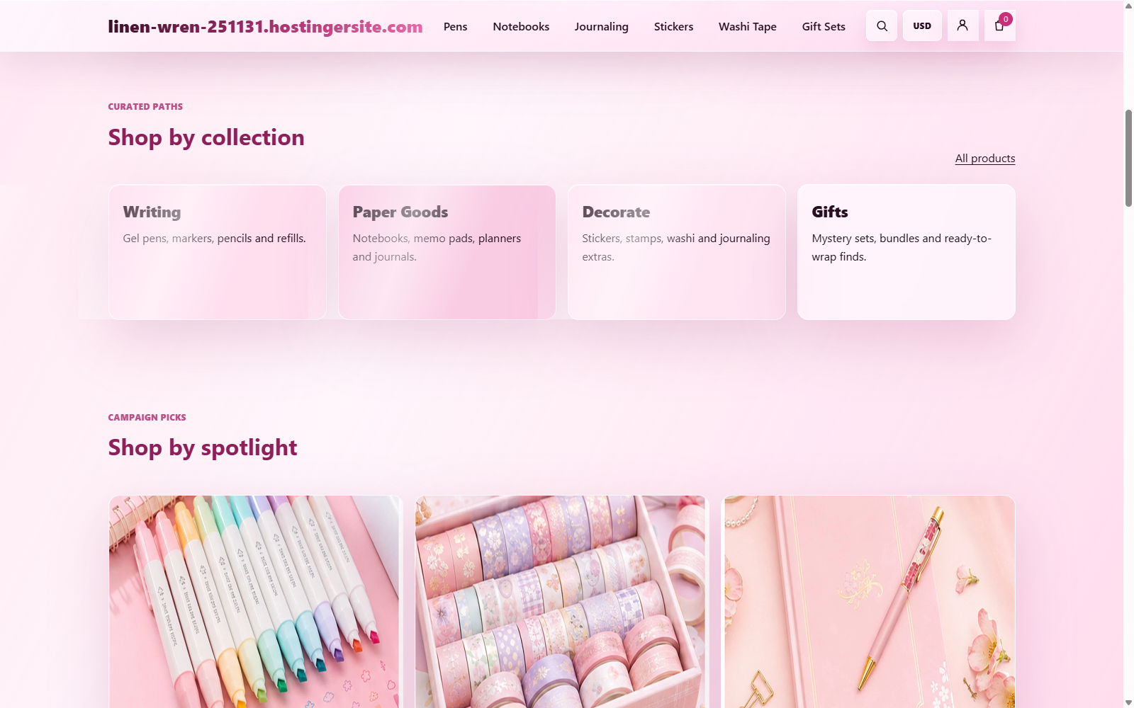 Collection and spotlight section