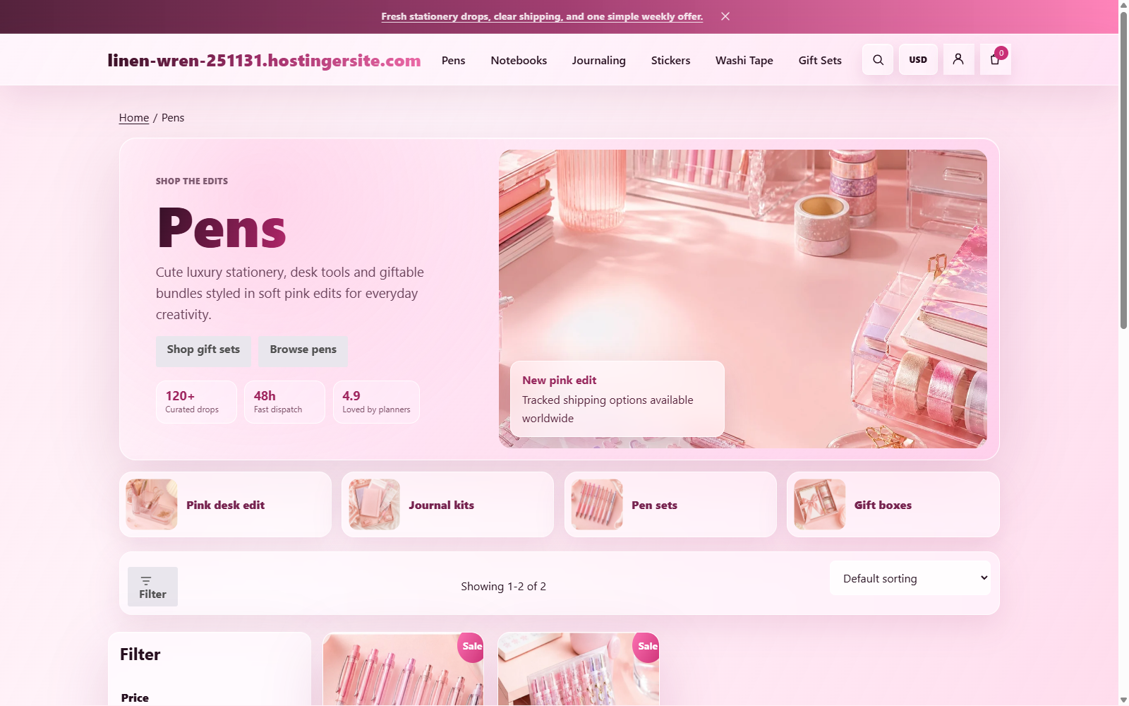 Pens Category Page