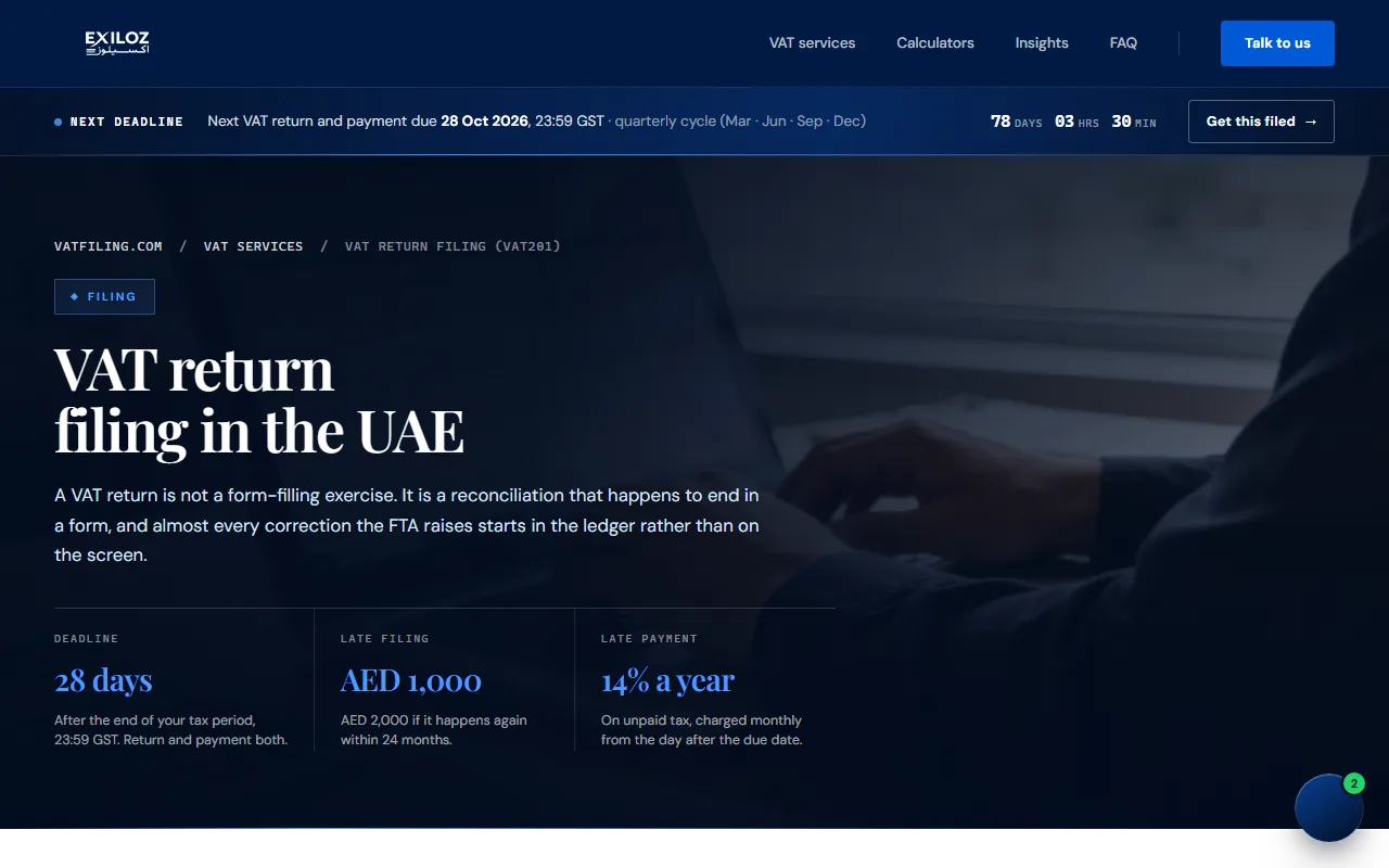 VAT Return Filing Page
